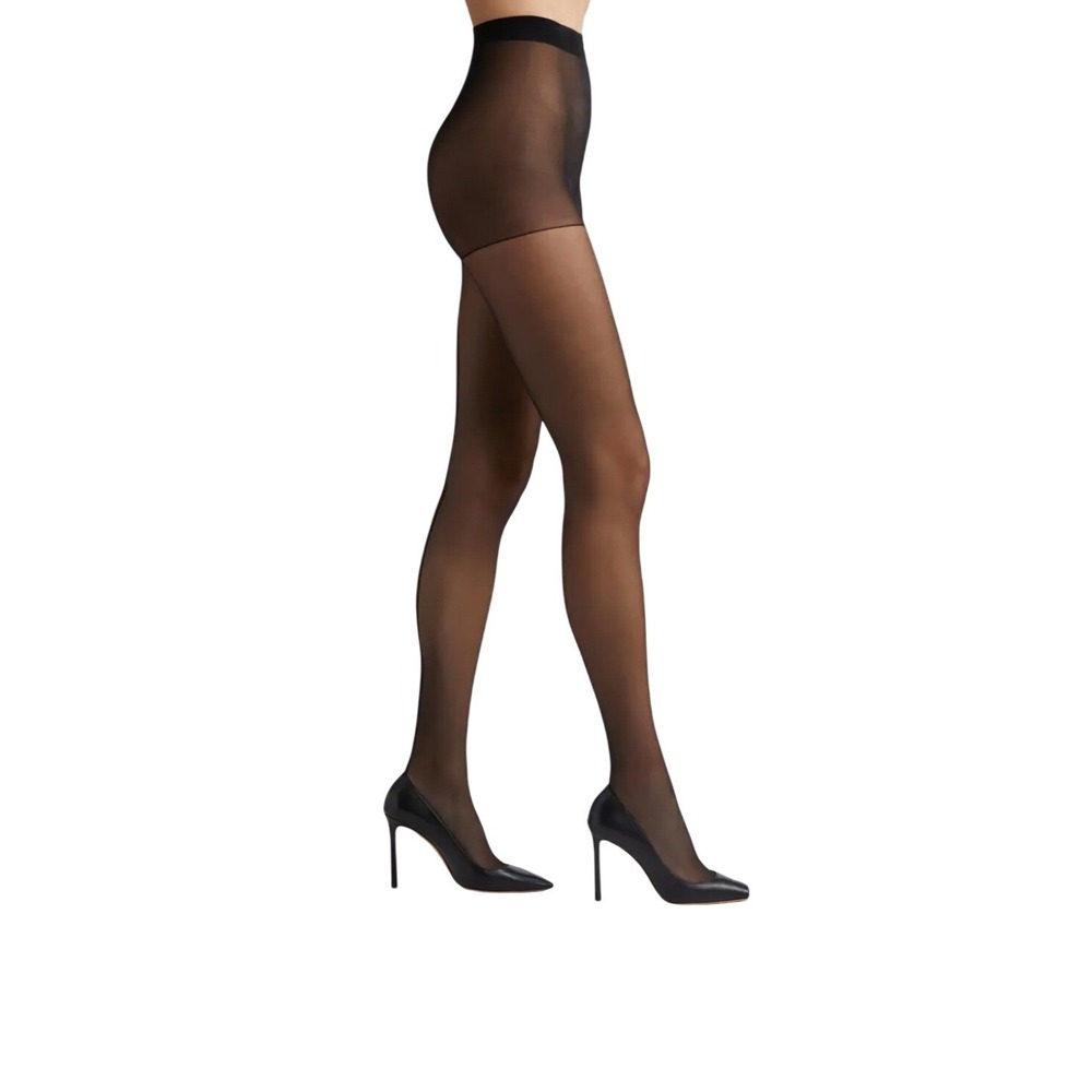 Nordstrom Black Back Seam Sheer Pantyhose Nylons High Waist Control Top Size 3 - Picture 2 of 4